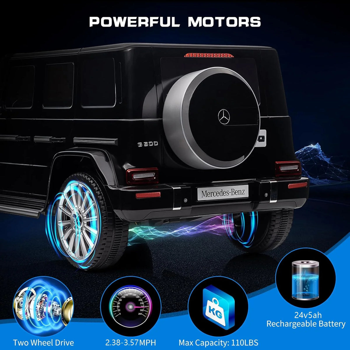 24v Battery Powered Toy Electric Car with Remote, Black G2920