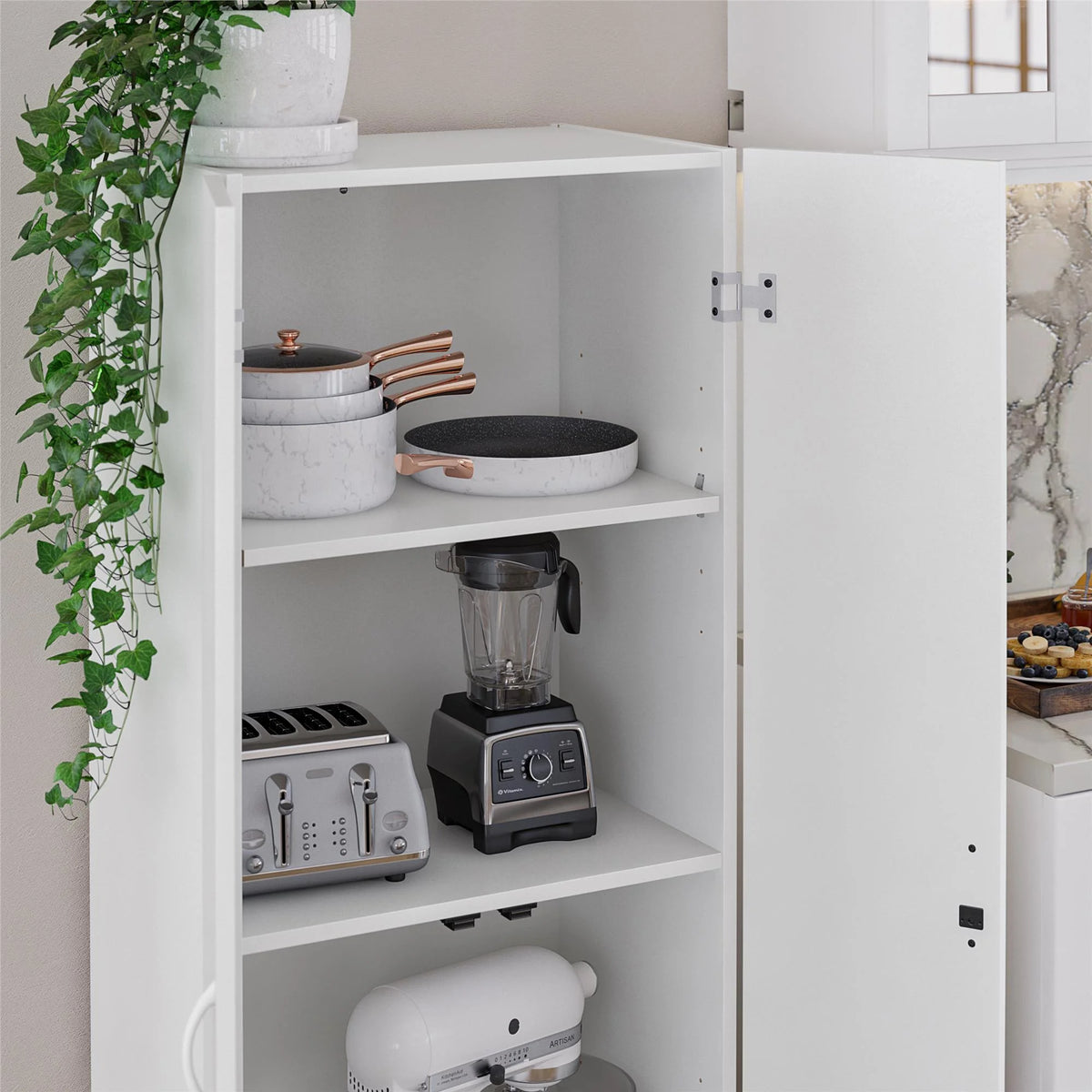 White 2 Door Storage Cabinet W225