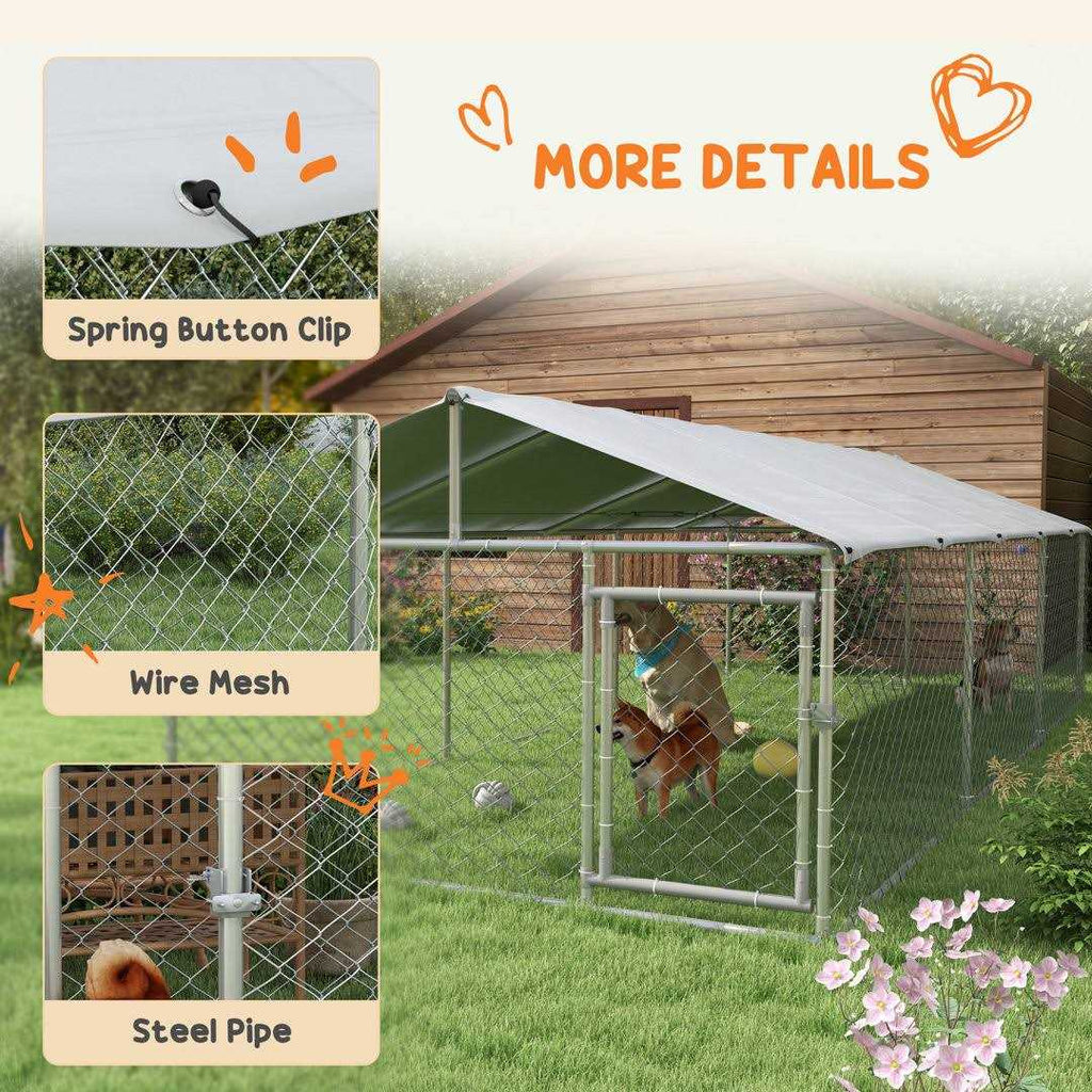 Large Outdoor Dog Kennel with Waterproof UV Resistant Roof N945010