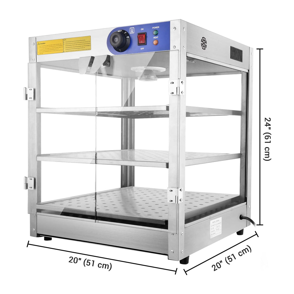 Commercial 3-Tier Food Warmer Display Case 750W R317