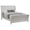 Gray Wood Eastern King Sleigh Panel Bed P507