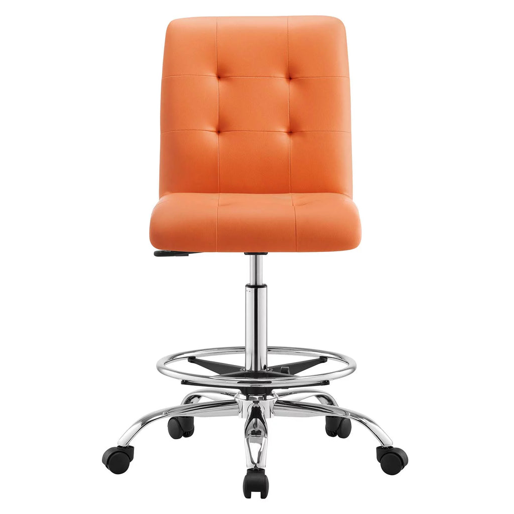 Armless Vegan Leather Drafting Chair P84699