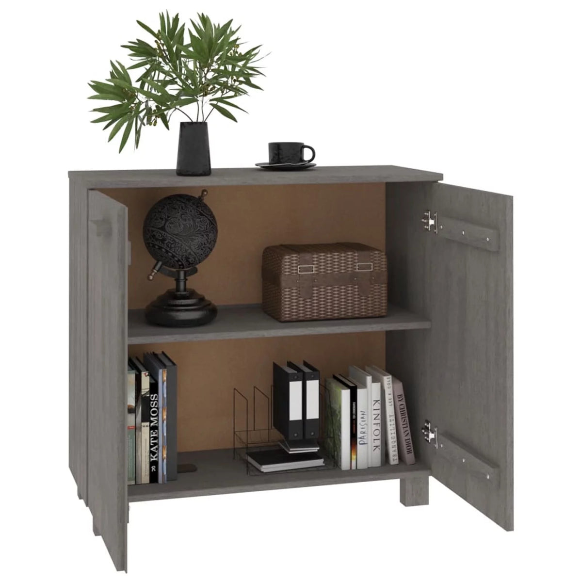 Wooden Sideboard with 2 Doors Pine Wood Storage Cabinet T3261