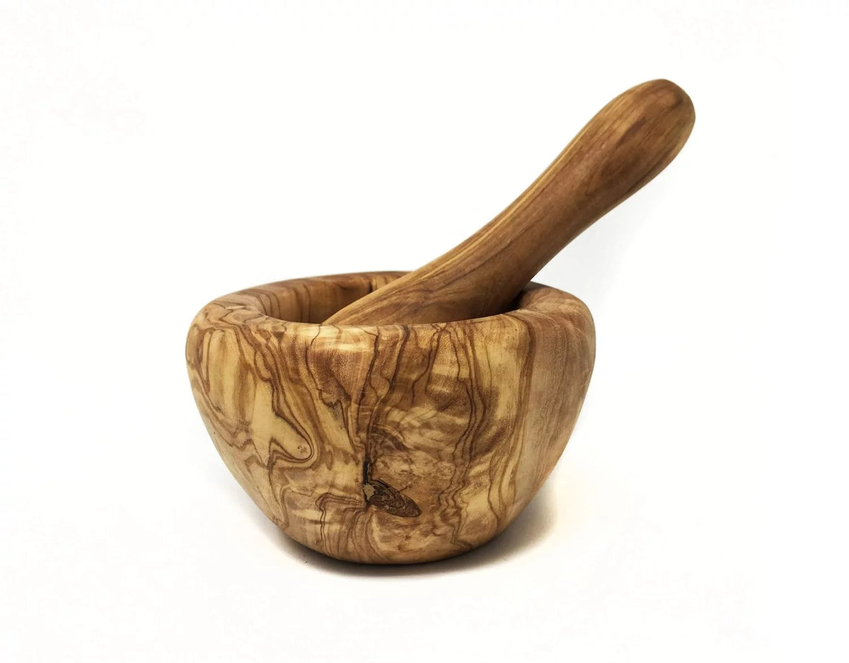 Olive Wood Mortar And Pestle Set D918553