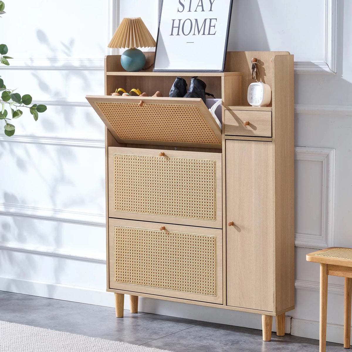 MDF Rattan 5 Drawer Storage Cabinet A94279