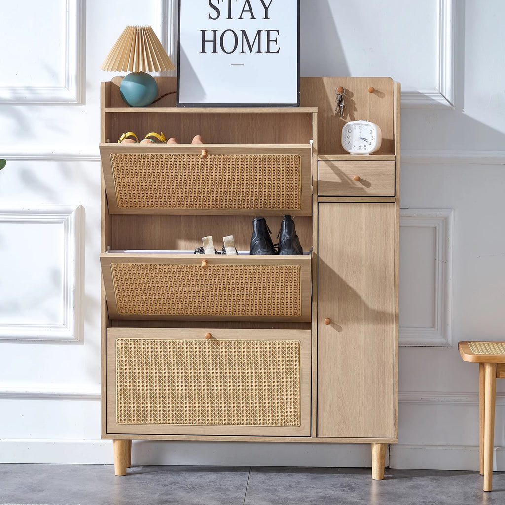 MDF Rattan 5 Drawer Storage Cabinet A94279