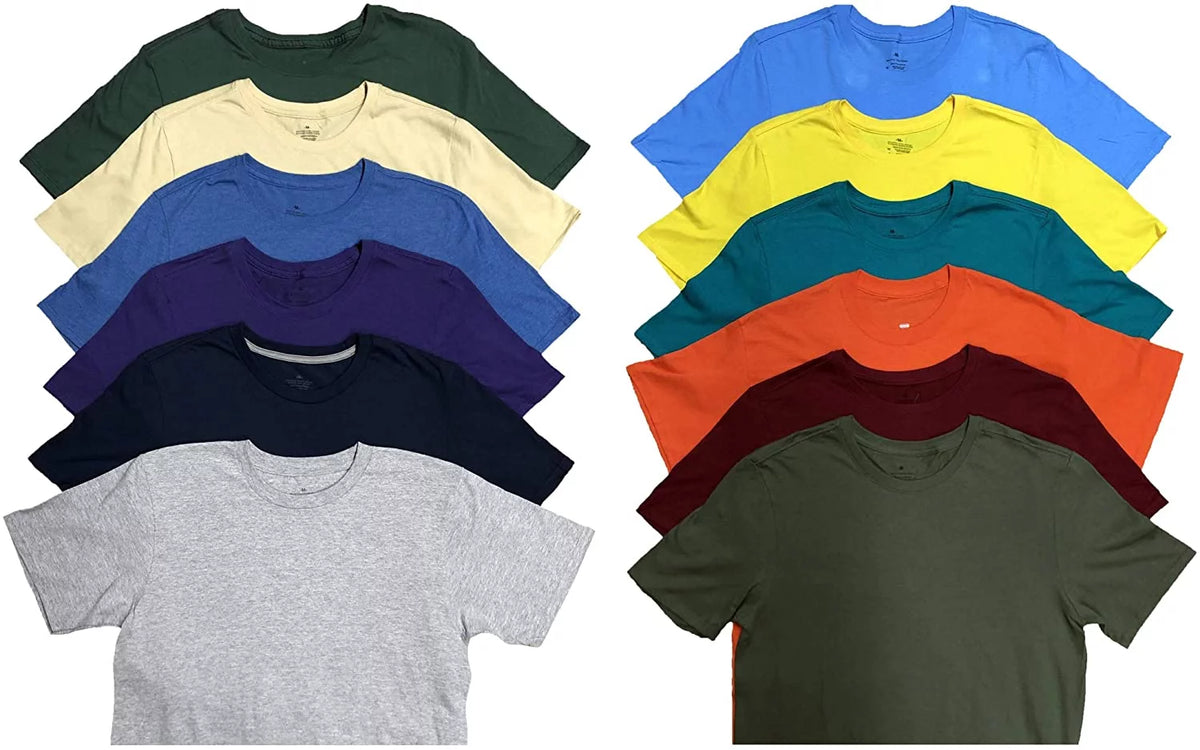 12 Packs Mens Cotton Crew Neck Short Sleeve T-Shirts X269358