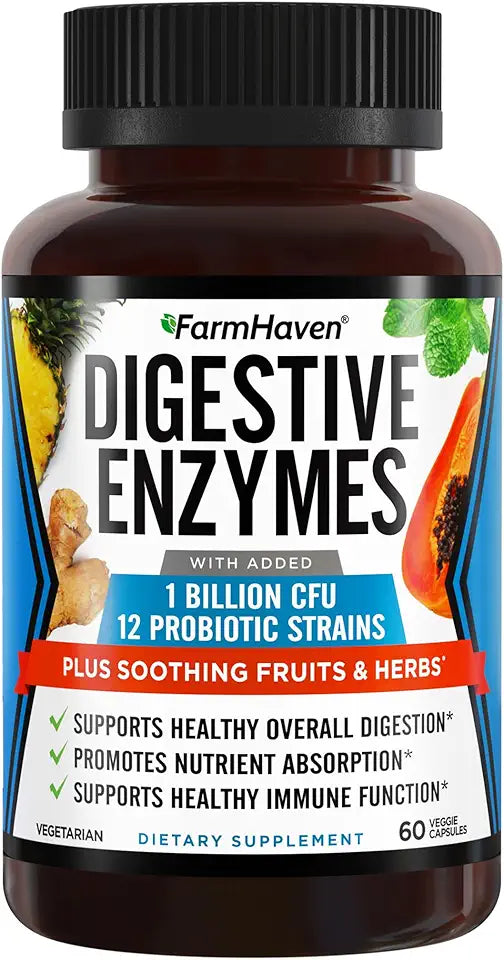 Digestive Enzymes with Probiotics & Herbs, Vegetarian, 60 Capsules W829