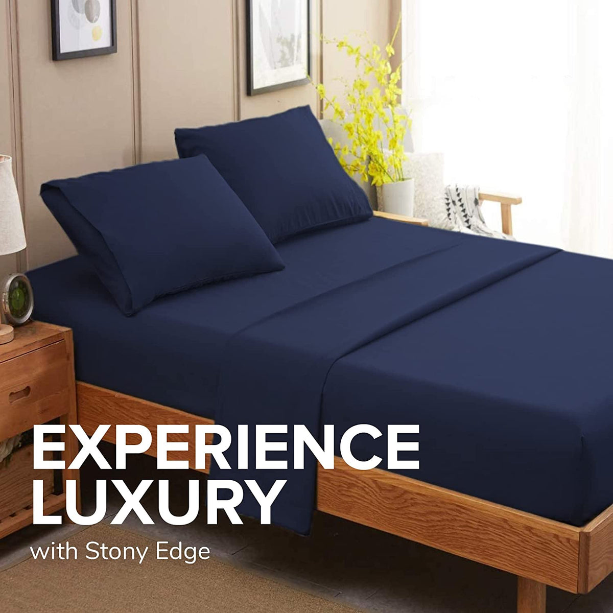 100% Cotton 4 Pcs King Size Bed Sheets V825355