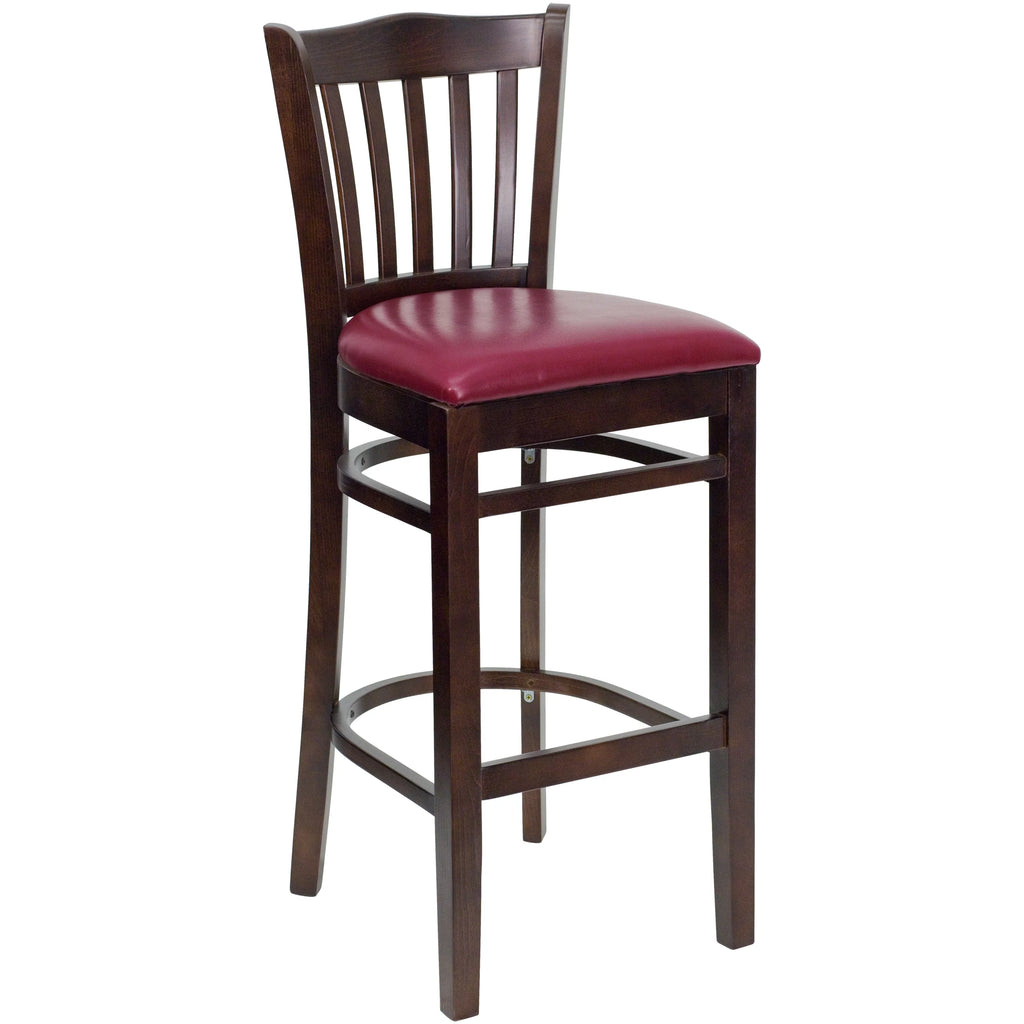 Burgundy Upholstered Wood Bar Stools O295252