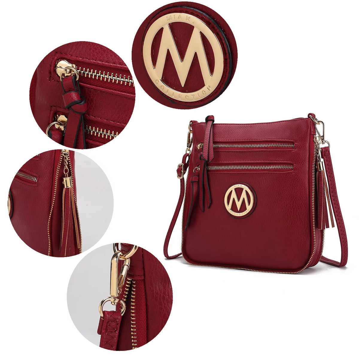 Faux Leather Expandable Crossbody Bag E266