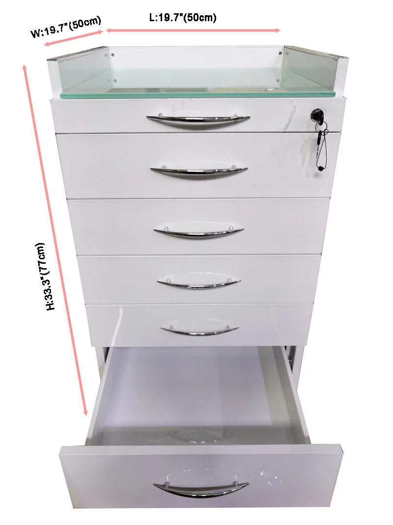 5 Drawers Mobile Cabinet File Storage Cart with Lock J411105