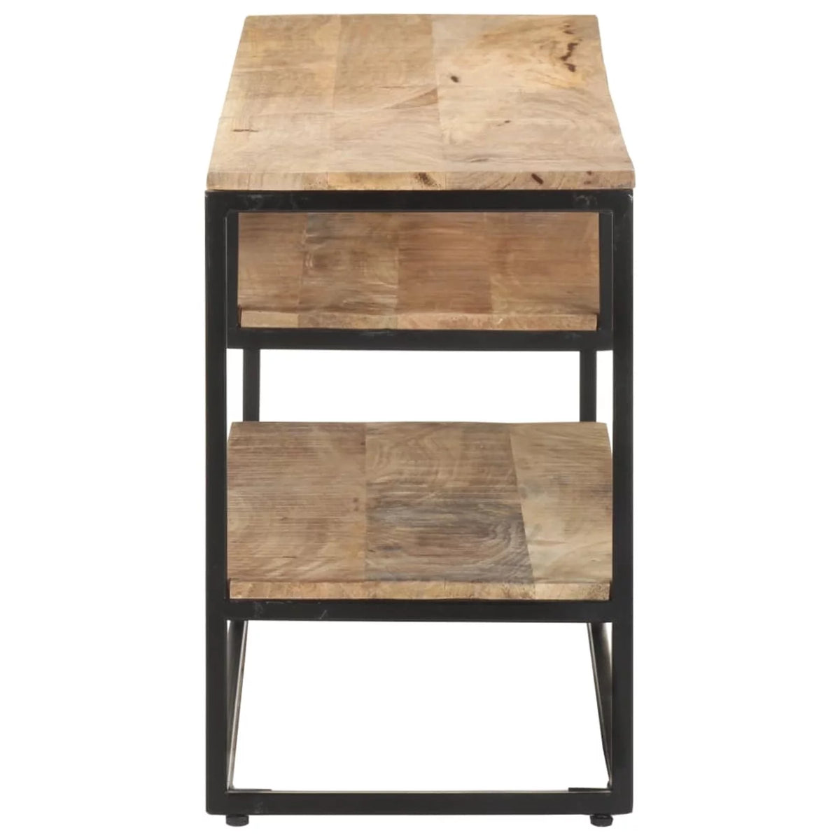 Rough Mango Wood TV Stand with Storage Shelves R135802