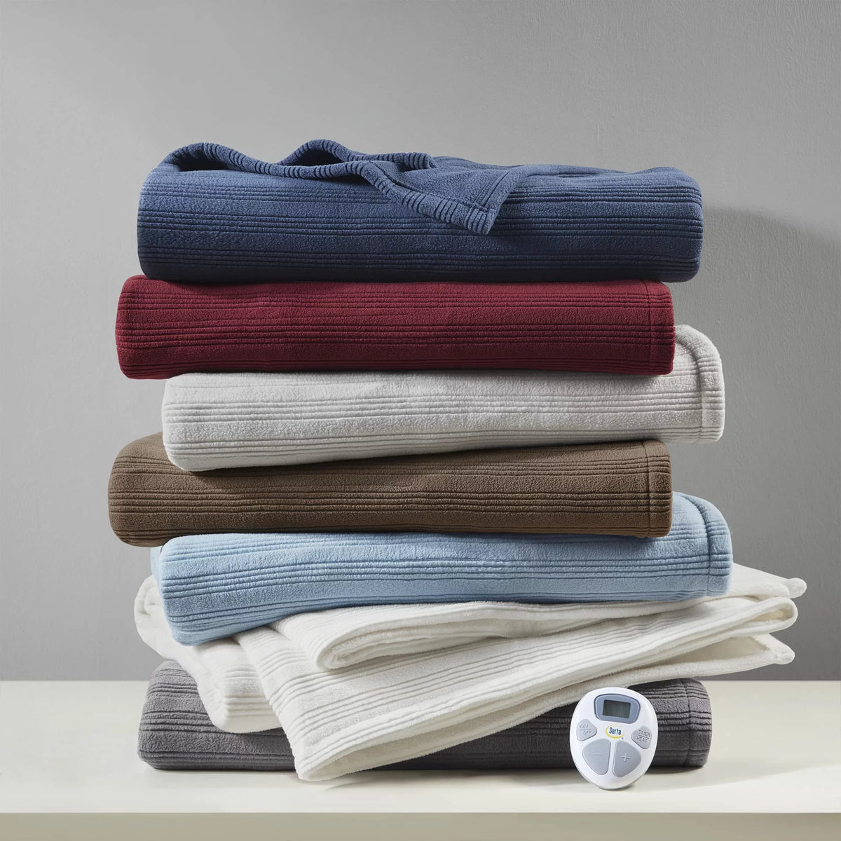 Queen Fleece Ultra Soft Electric Heated Blanket Dusty Blue G416