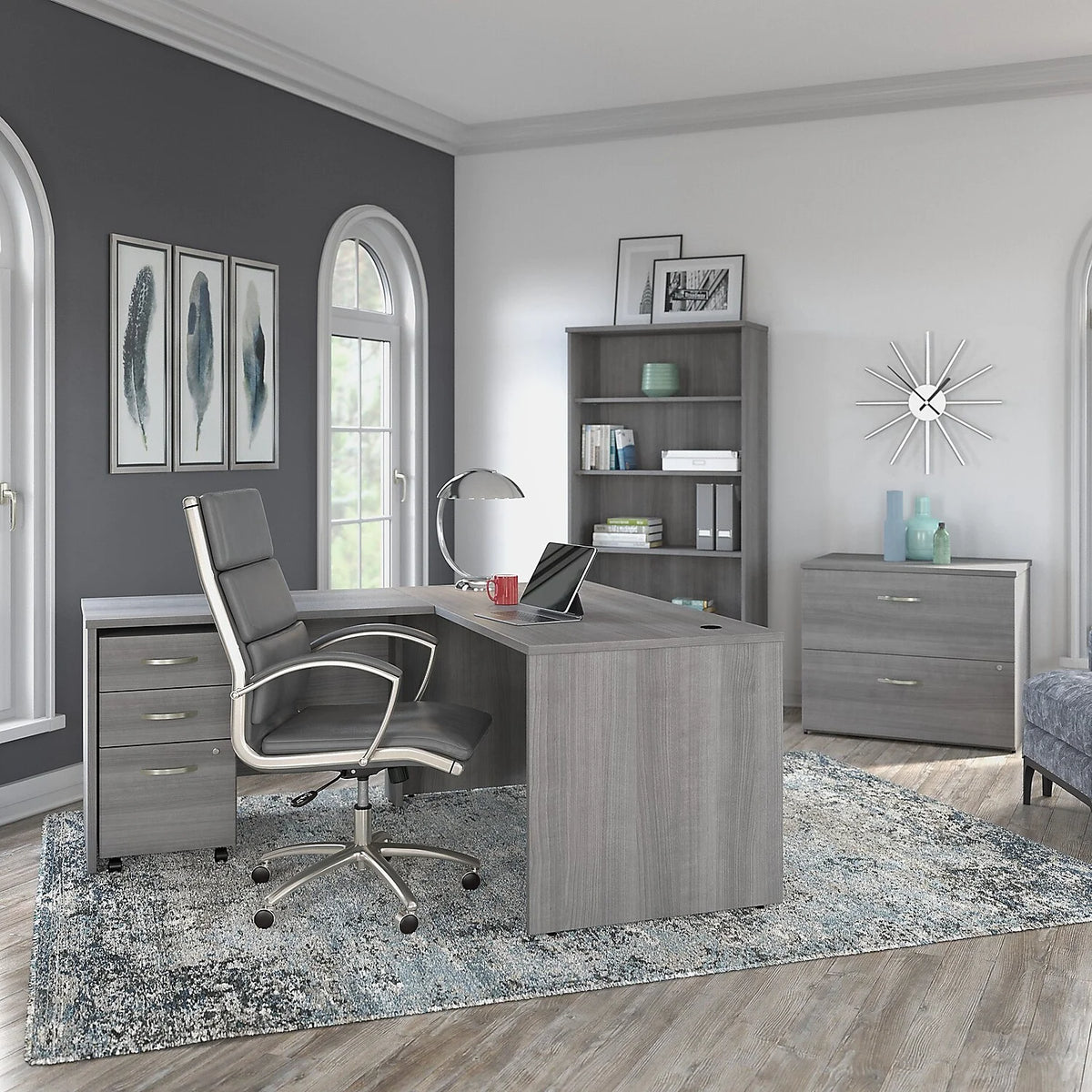 3 Drawer Mobile File Cabinet in Platinum Gray F48399