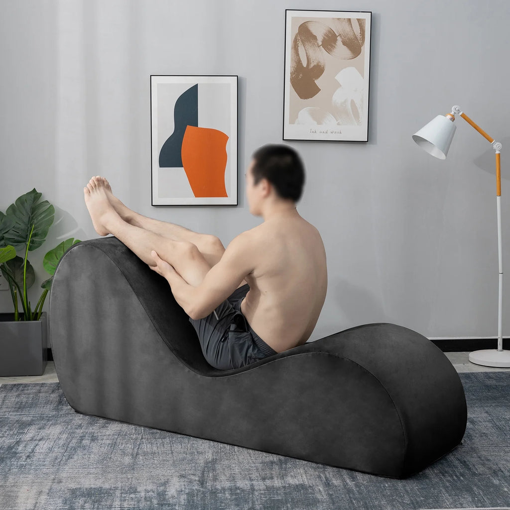 Yoga Chaise with Washable Cover, Side Pockets, Non-Slip Bottom W1149