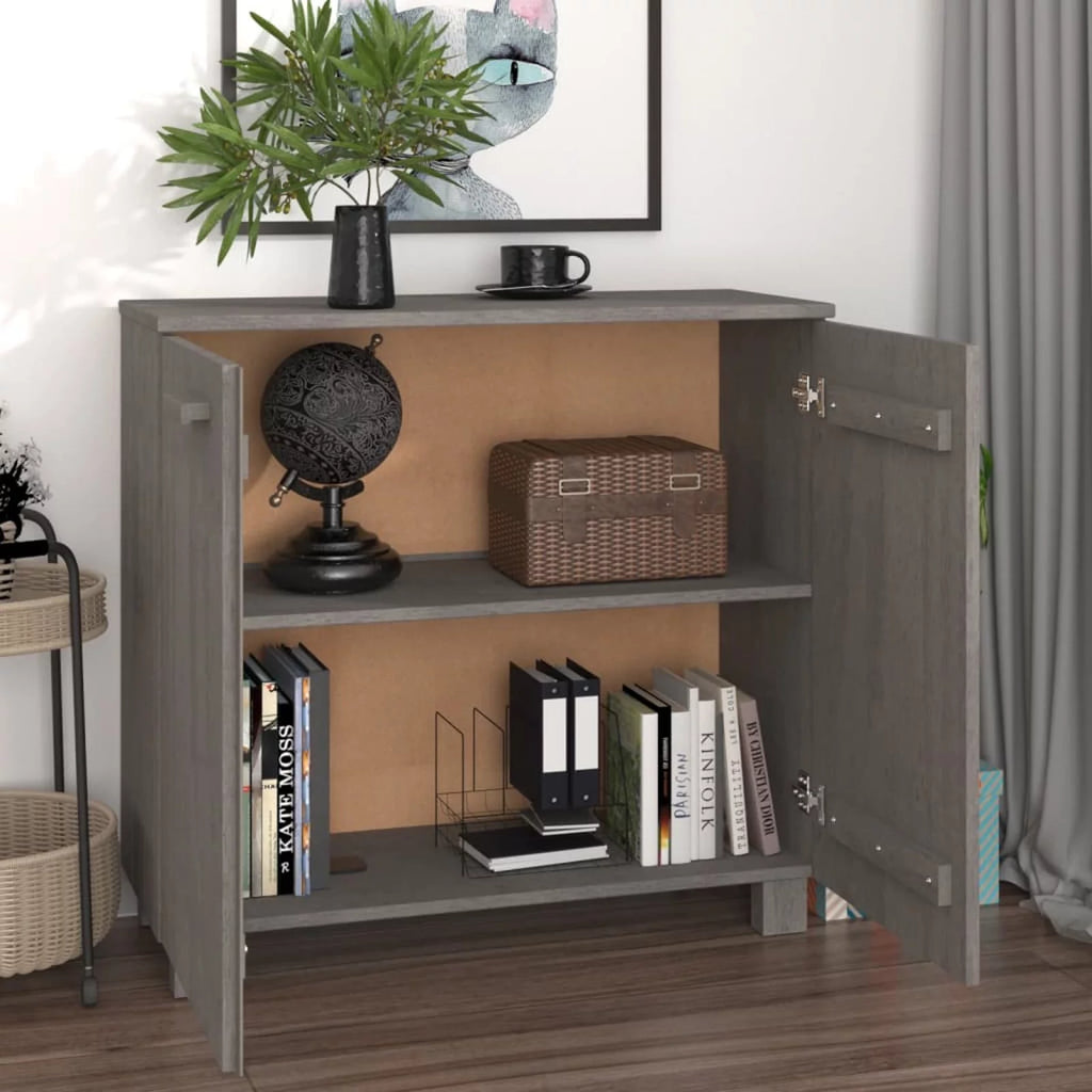Wooden Sideboard with 2 Doors Pine Wood Storage Cabinet T3261