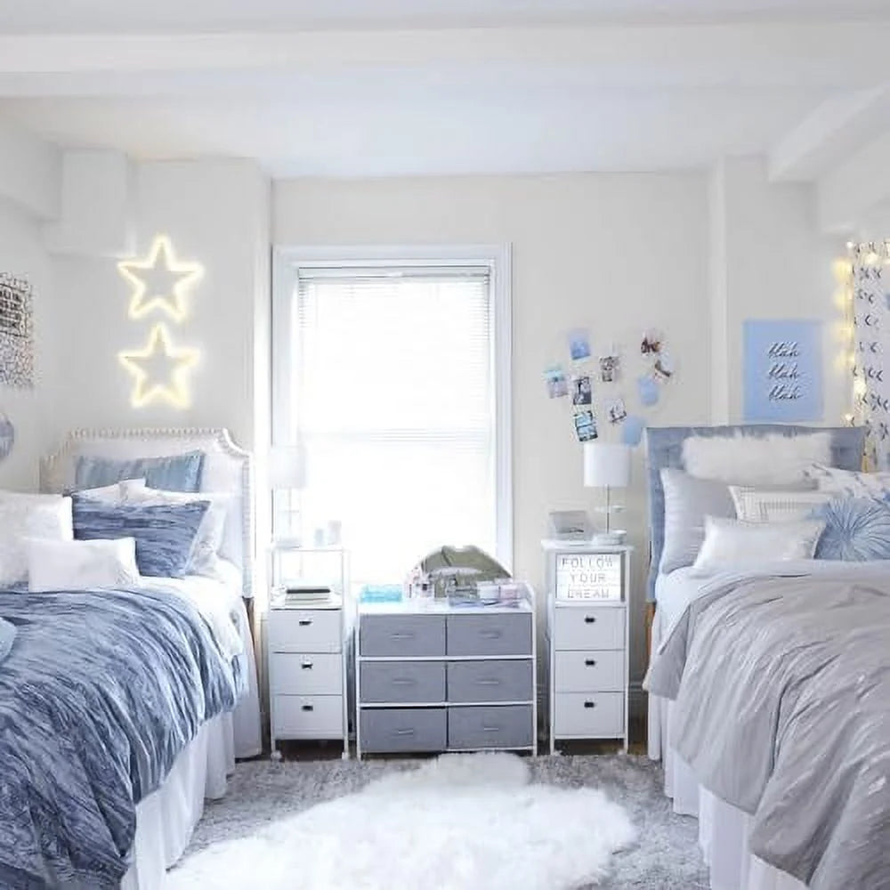 Grey 6 Drawer Dresser with Outlet and USB Ports F5837