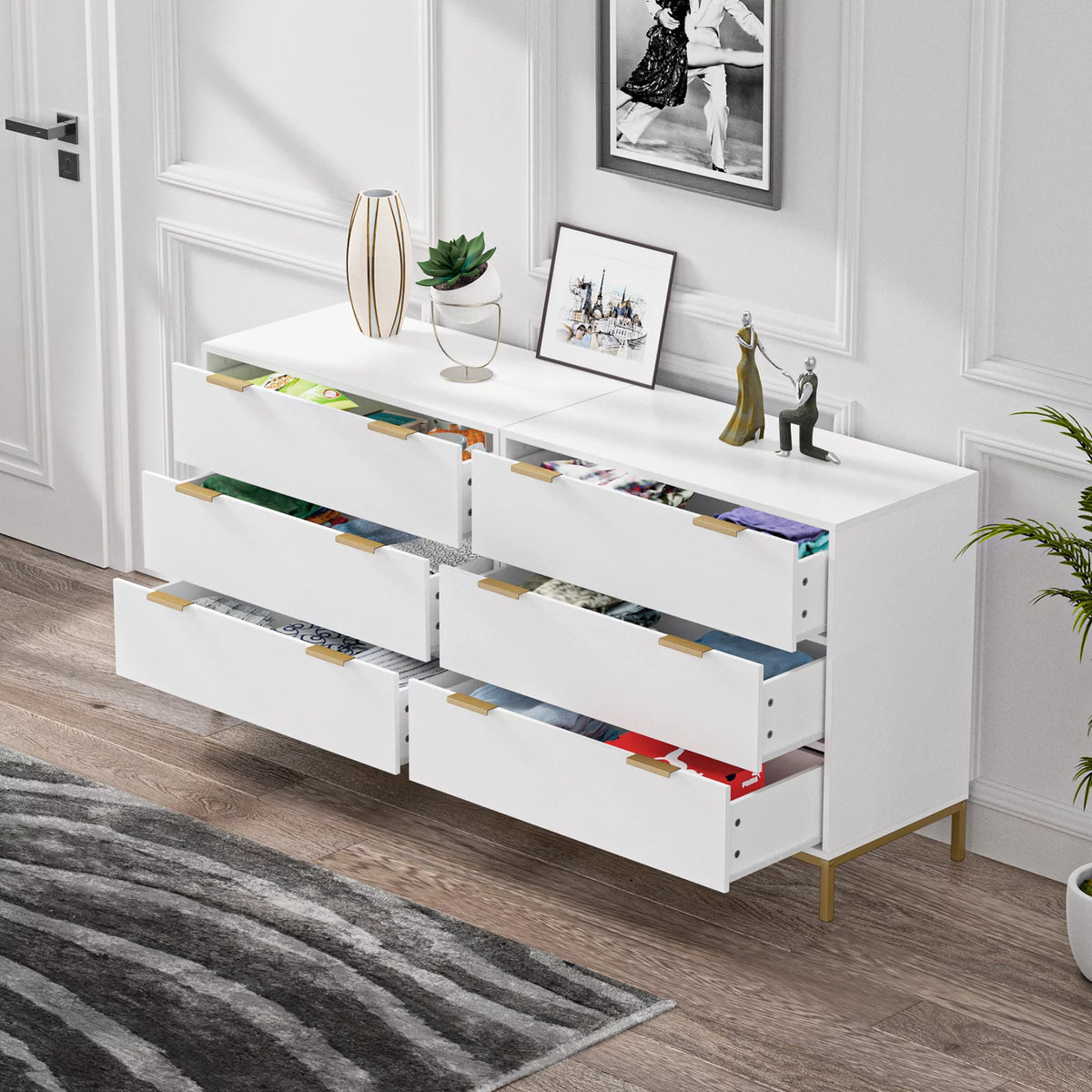 White 3-Drawer Storage Dresser V58764