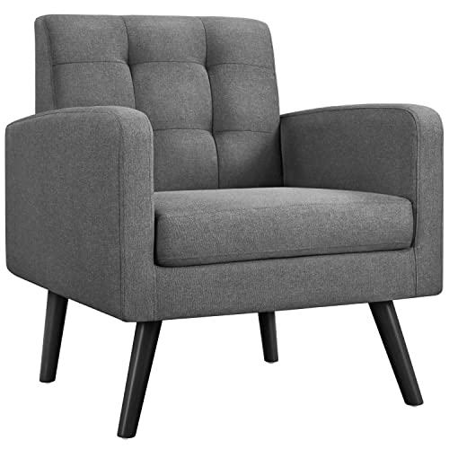Beige PU Leather Accent Chair with Wood Legs W44491