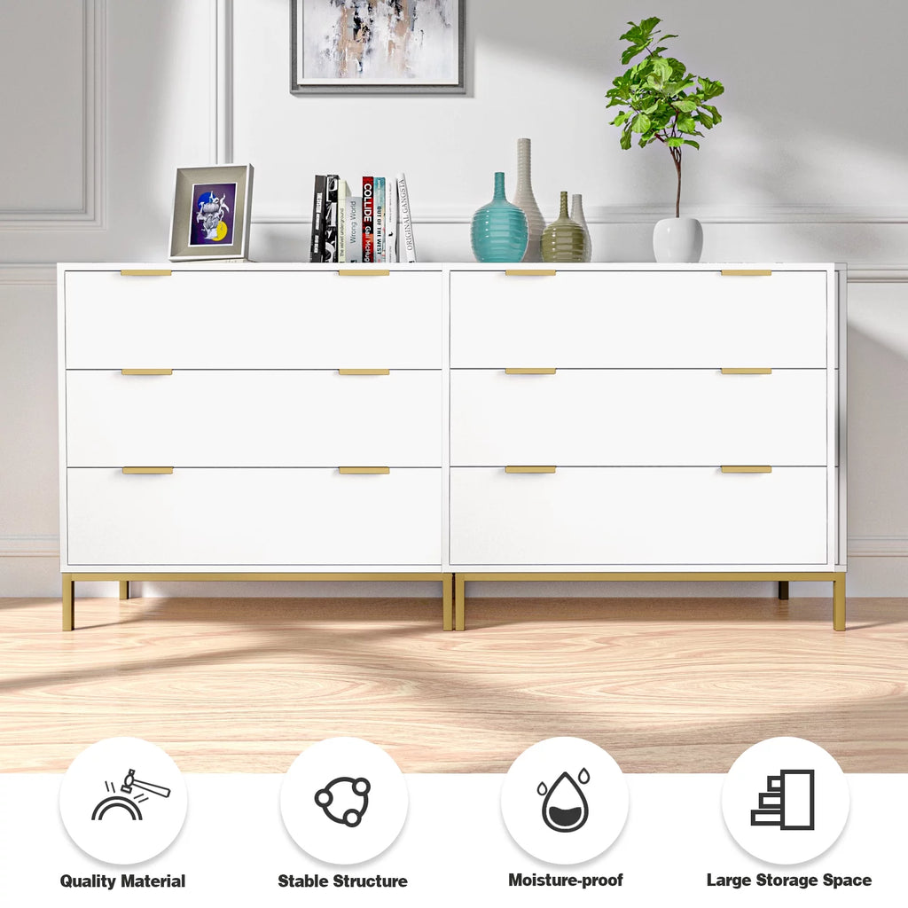 White 3-Drawer Storage Dresser V58764