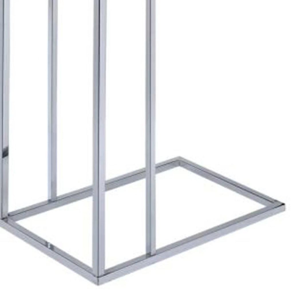 Weathered Oak and Chrome Side Table T40720