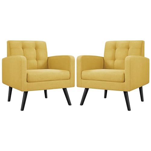 Beige PU Leather Accent Chair with Wood Legs W44491