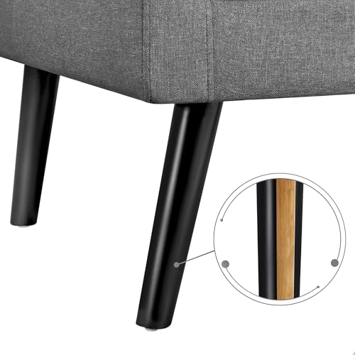 Beige PU Leather Accent Chair with Wood Legs W44491