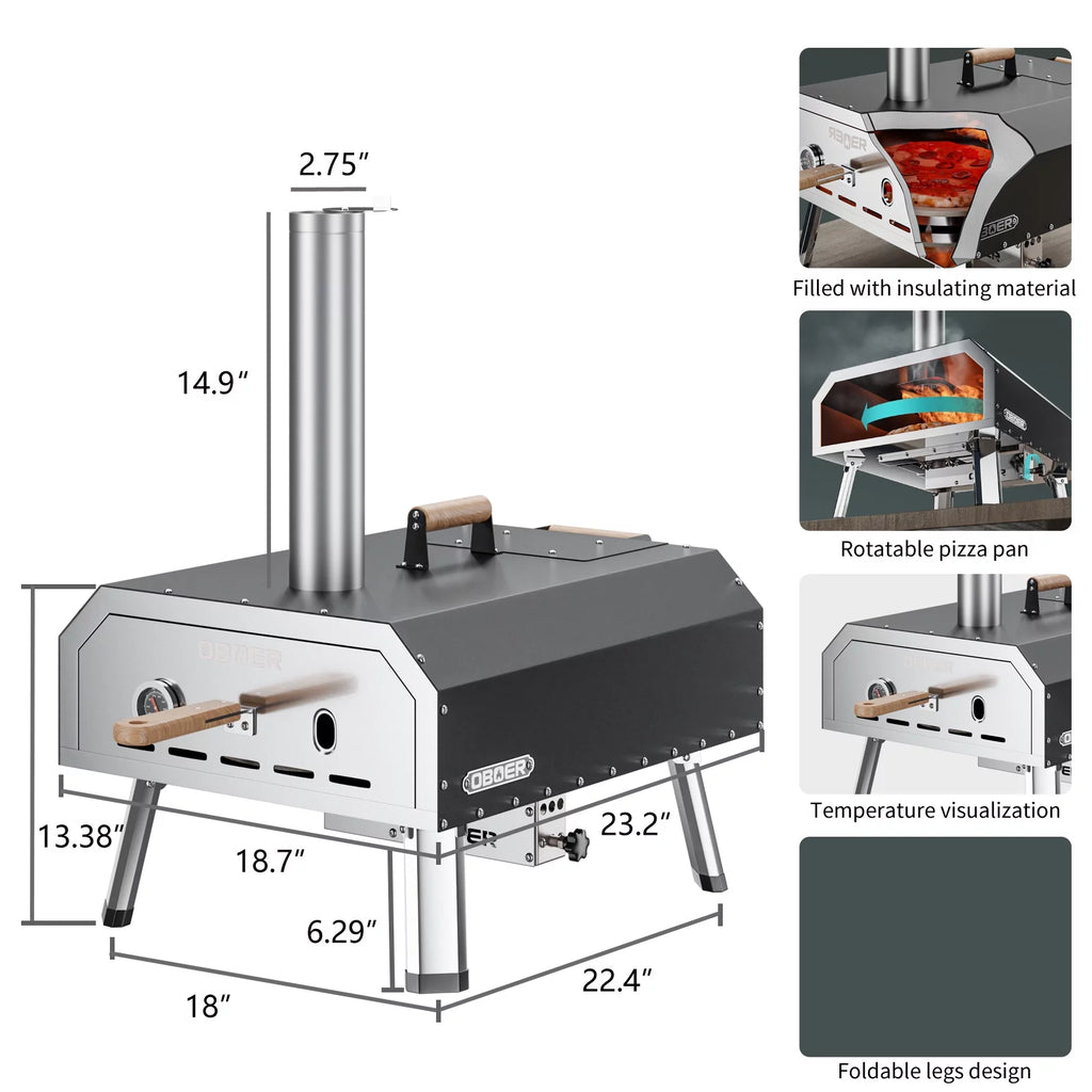 16" Gas & Wood Fired Stainless Steel Pizza Oven O285535
