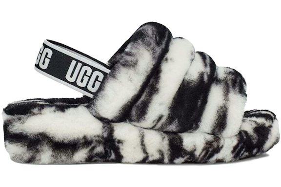 UGG Fluff Yeah Slide Marble - Black/White (Women's)