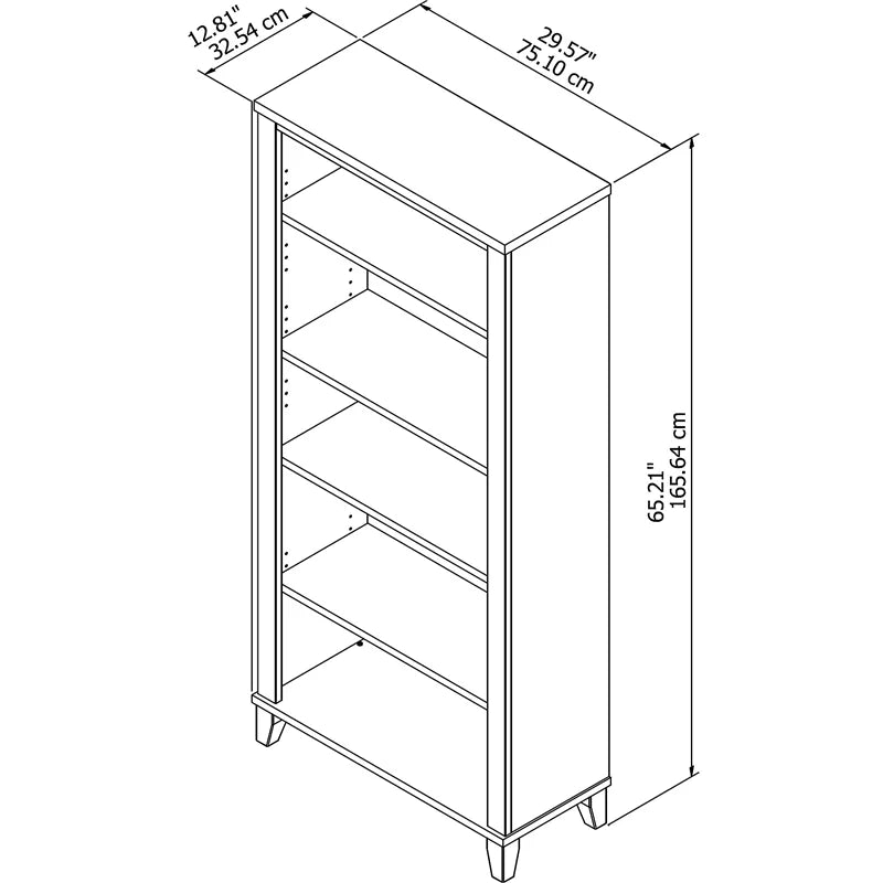 5 Shelf Bookcase in Ash Gray W575252