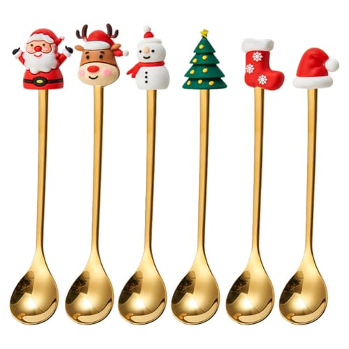 Stainless Steel Christmas Spoon Set 6 Pack A7652