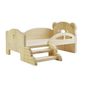 Miniature Wooden Doll Bed with Stairs M673