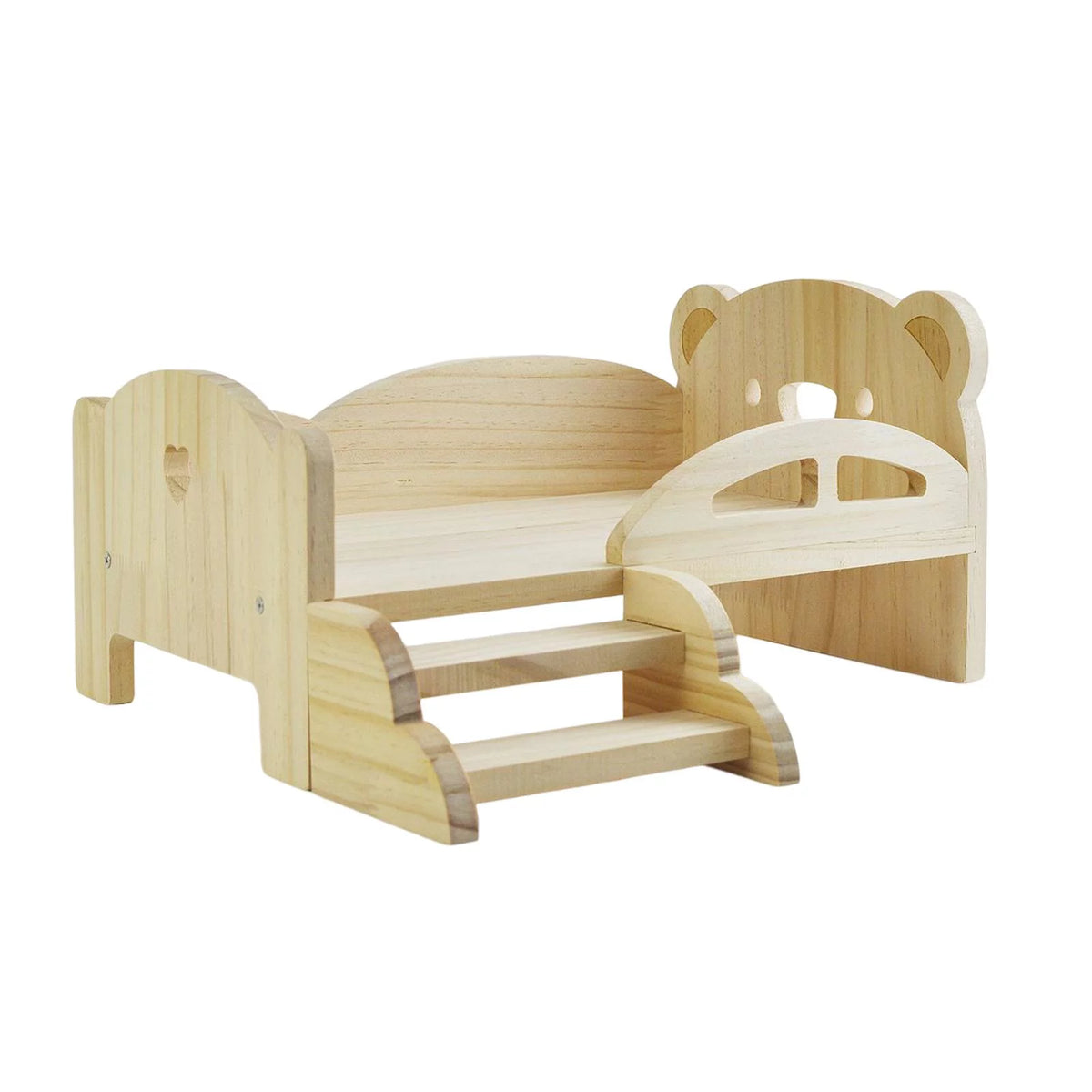 Miniature Wooden Doll Bed with Stairs M673