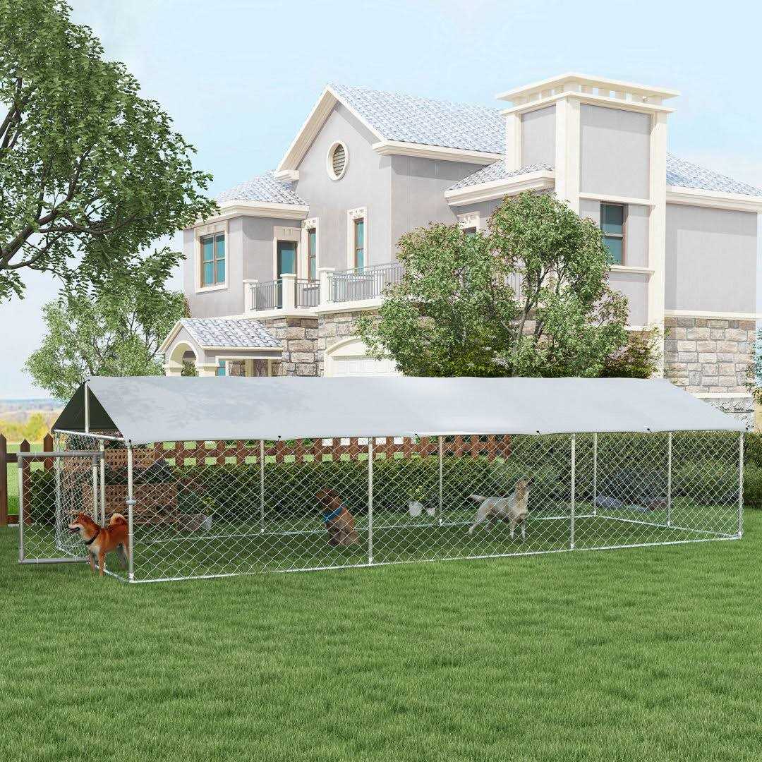 Large Outdoor Dog Kennel with Waterproof UV Resistant Roof N945010