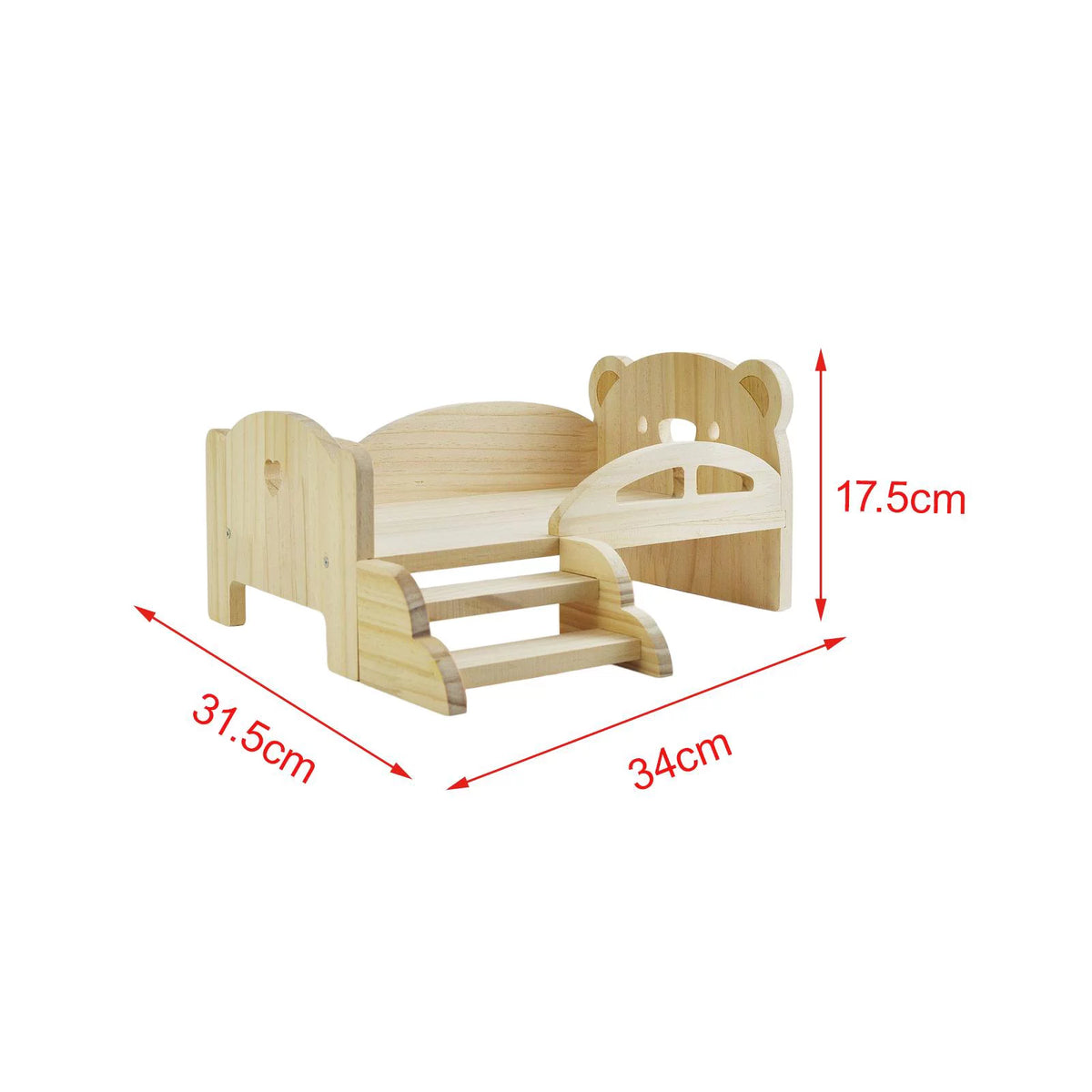 Miniature Wooden Doll Bed with Stairs M673