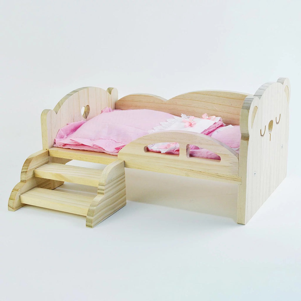 Miniature Wooden Doll Bed with Stairs M673