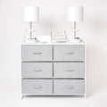 Grey 6 Drawer Dresser with Outlet and USB Ports F5837