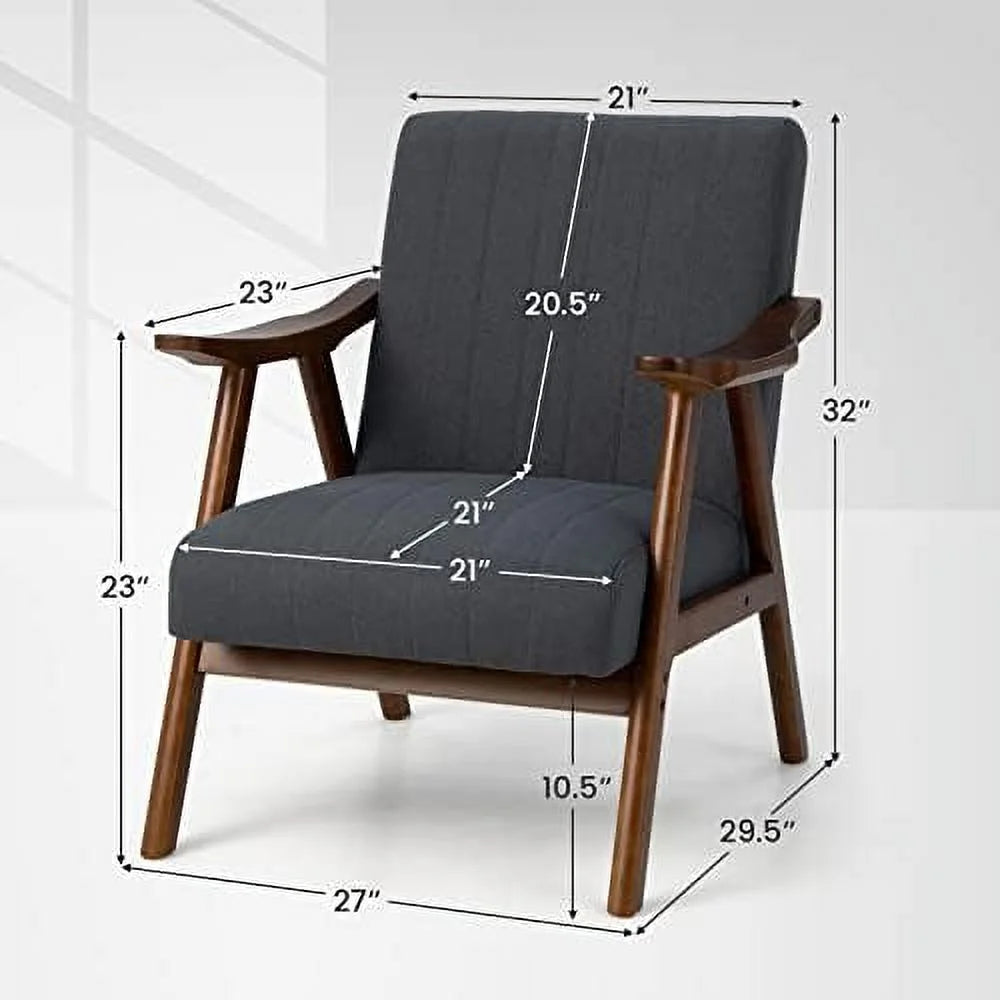 Mid-Century Modern Upholstered Accent Chair with Arms Z178394