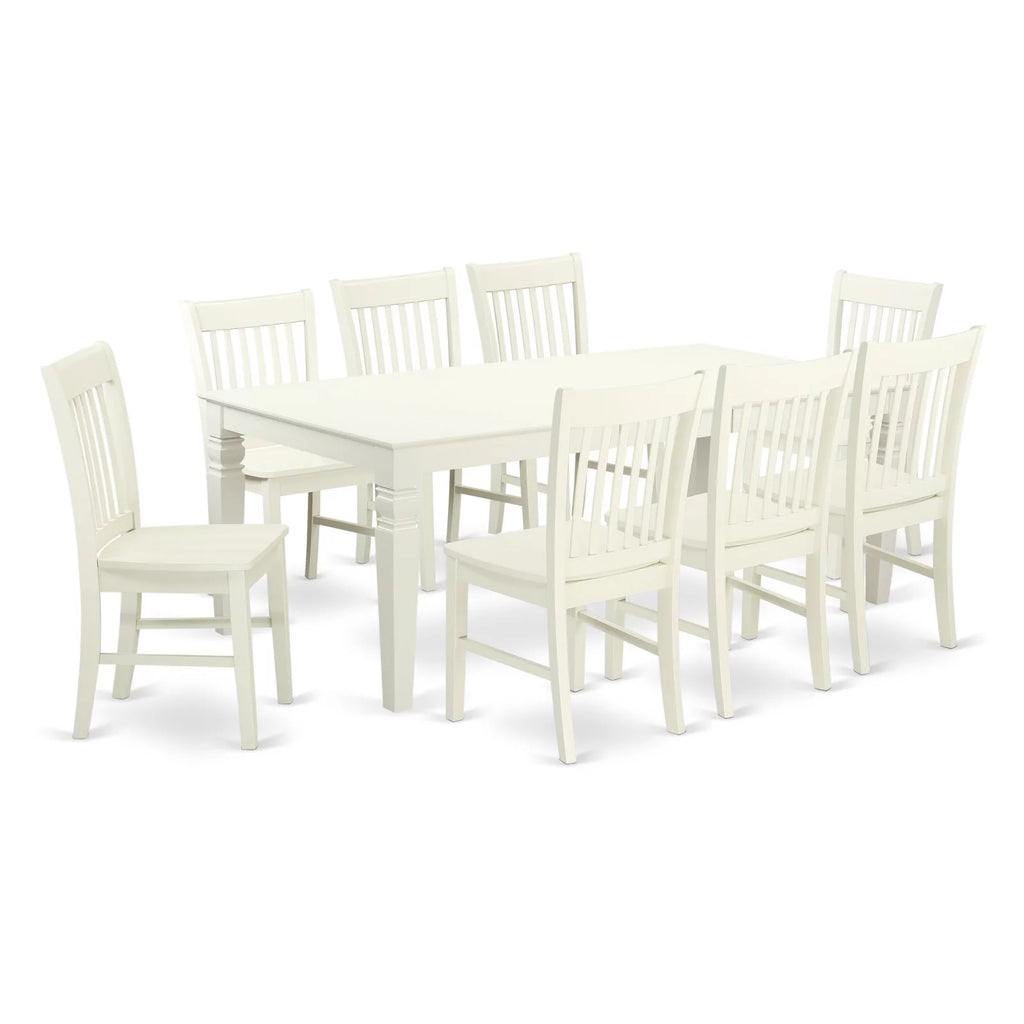 9-piece Wood Table and Dining Chair Set T7539