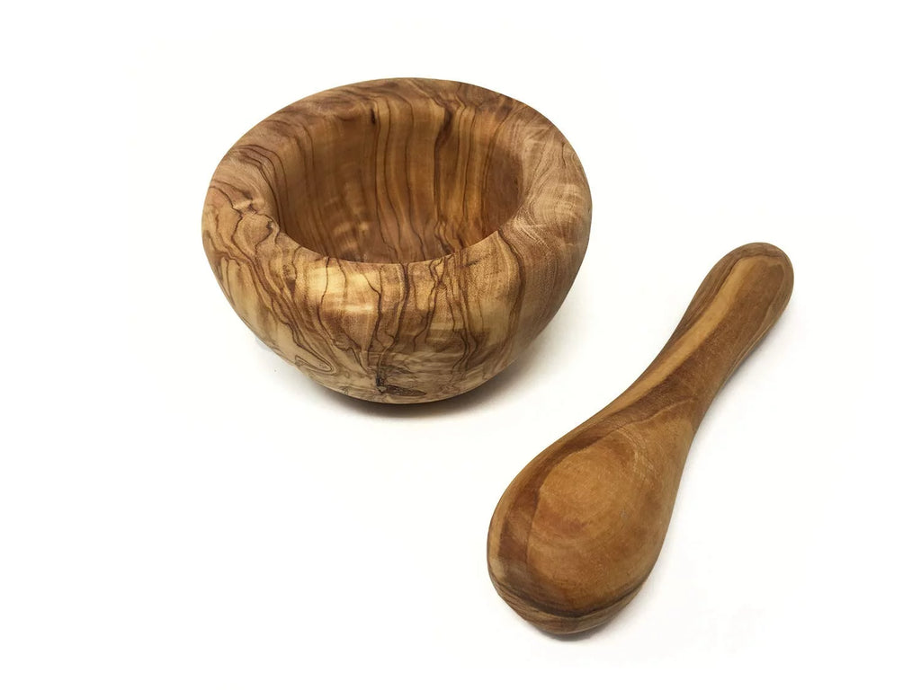 Olive Wood Mortar And Pestle Set D918553