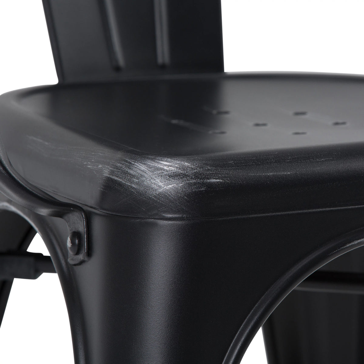 Black Metal Dining Arm Chair Set of 2 D4786