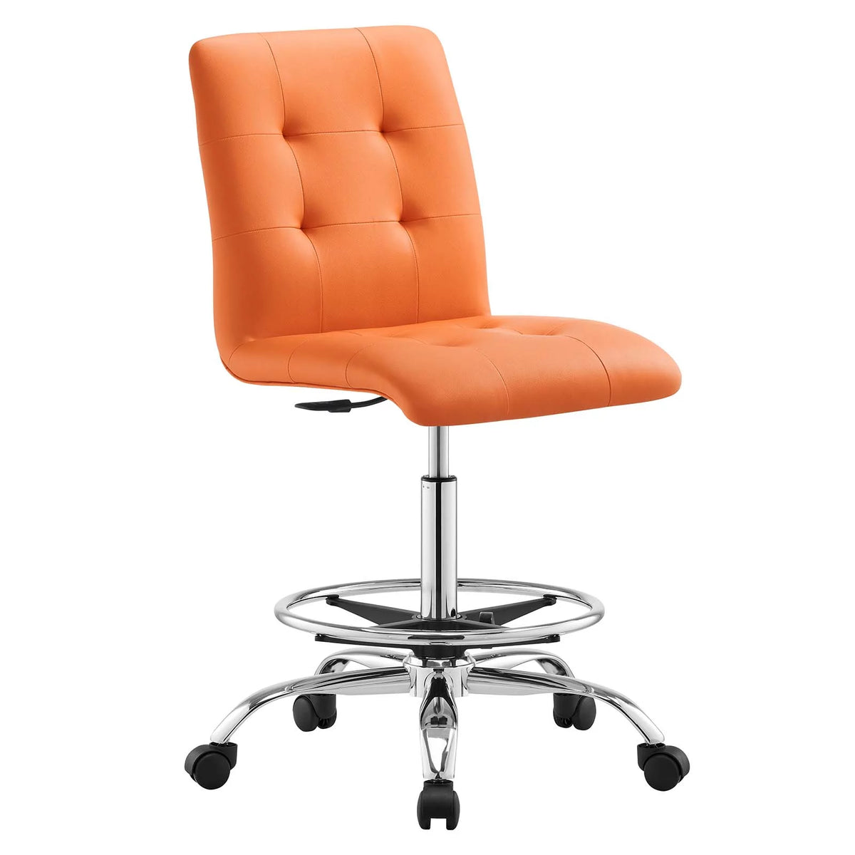 Armless Vegan Leather Drafting Chair P84699