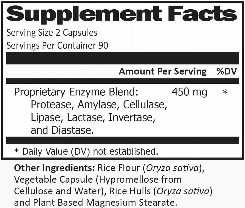 180 Capsules Dietary Enzyme Nutritional Supplement G2985