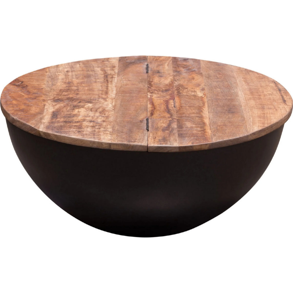 Brown Round Storage Coffee Table Q2822