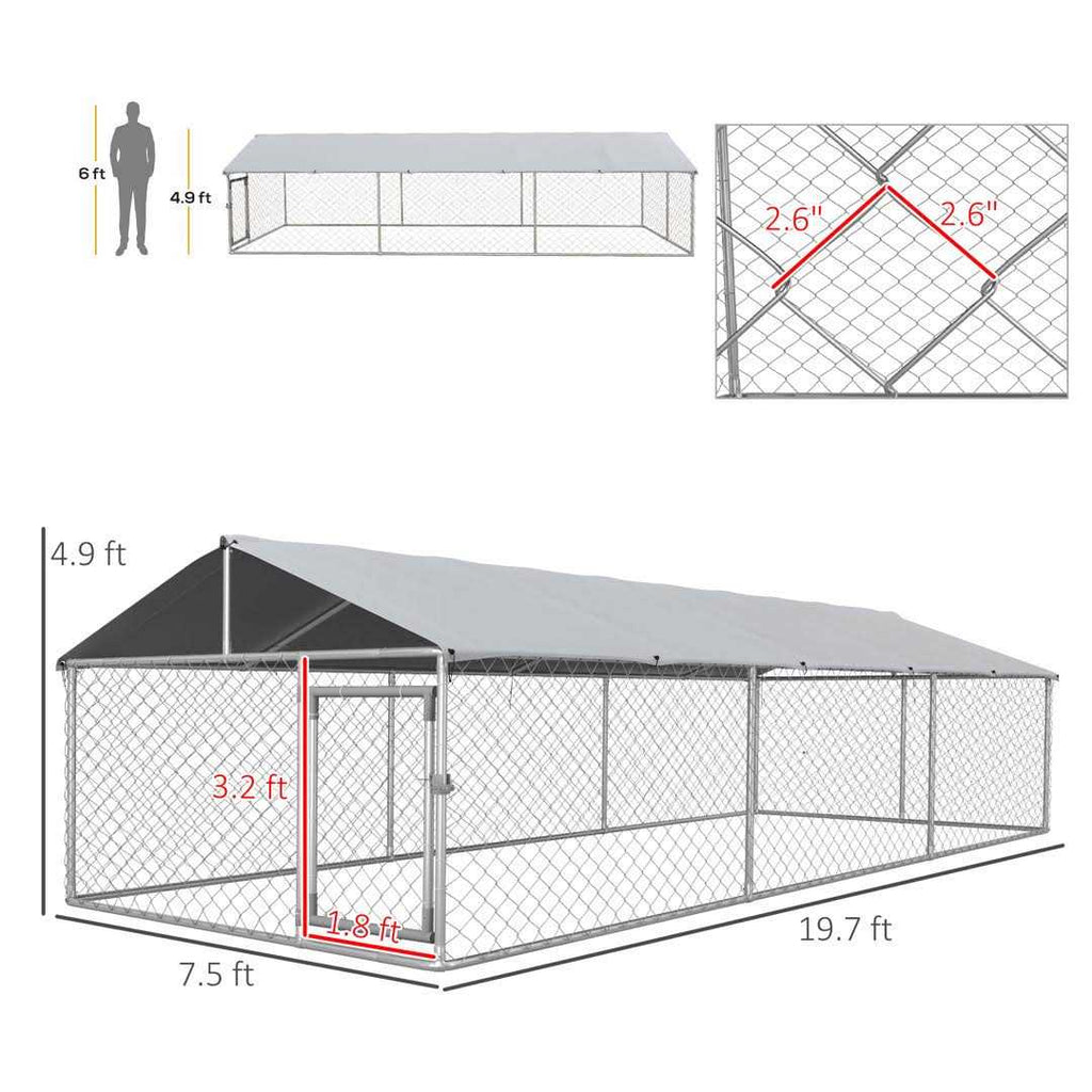 Large Outdoor Dog Kennel with Waterproof UV Resistant Roof N945010