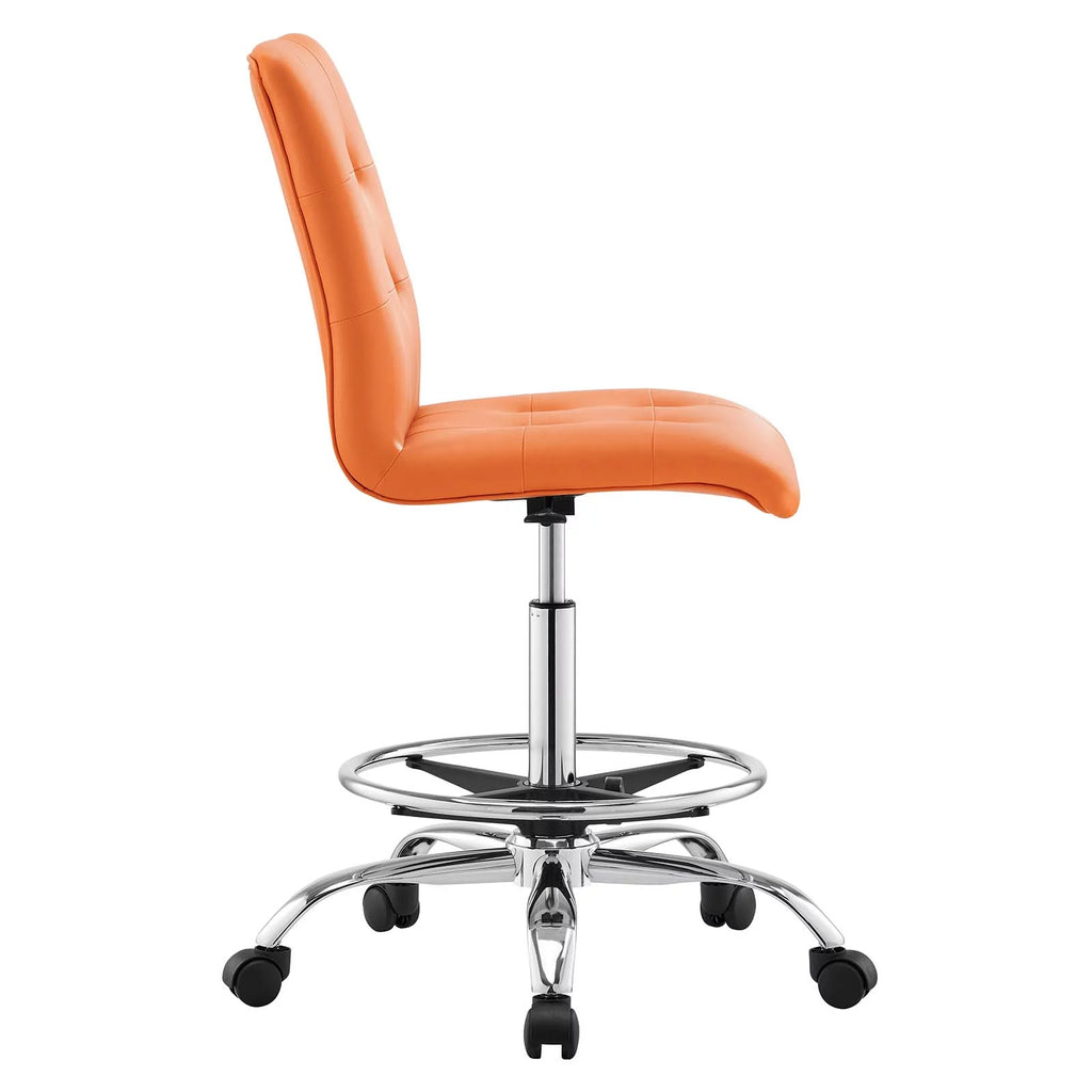Armless Vegan Leather Drafting Chair P84699