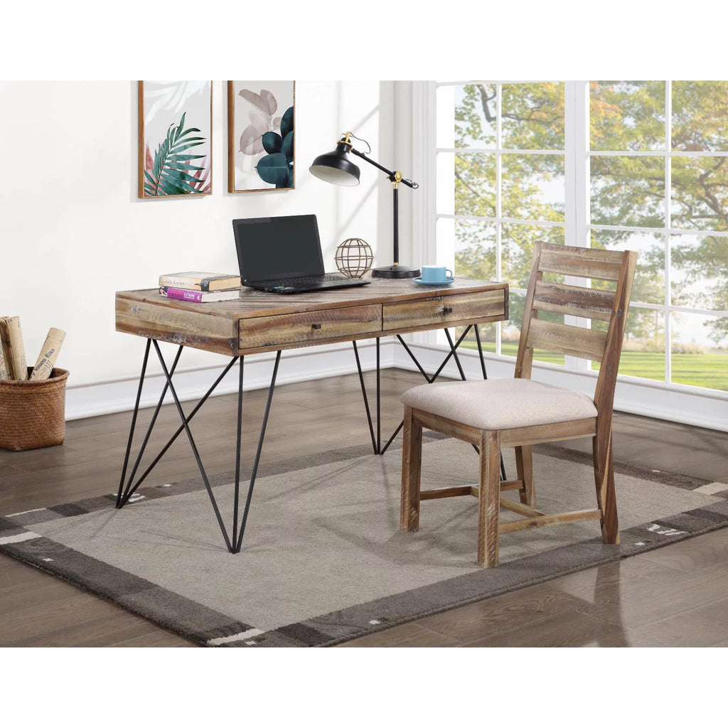 White Wood 2 Drawer Writing Desk V15135