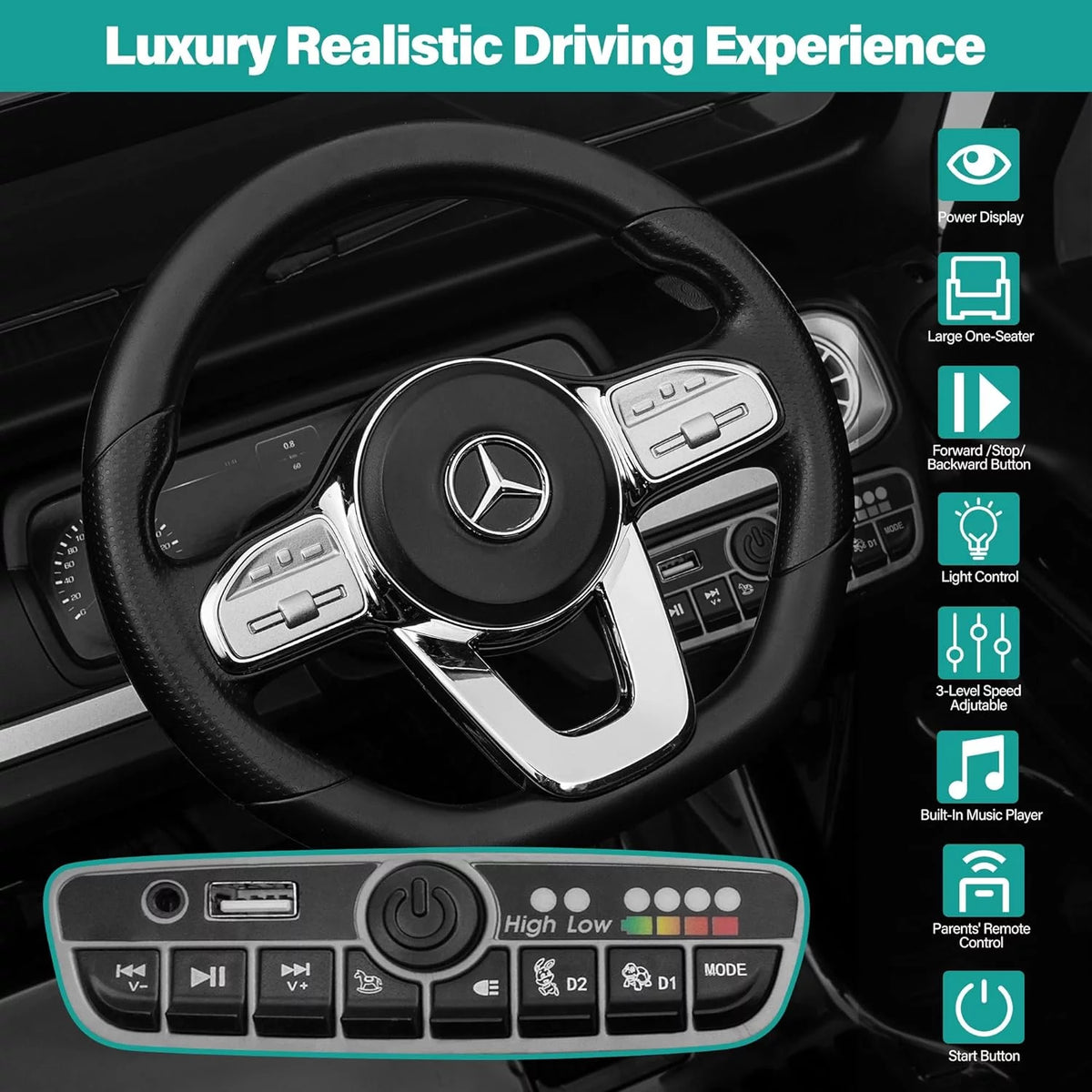 24v Battery Powered Toy Electric Car with Remote, Black G2920