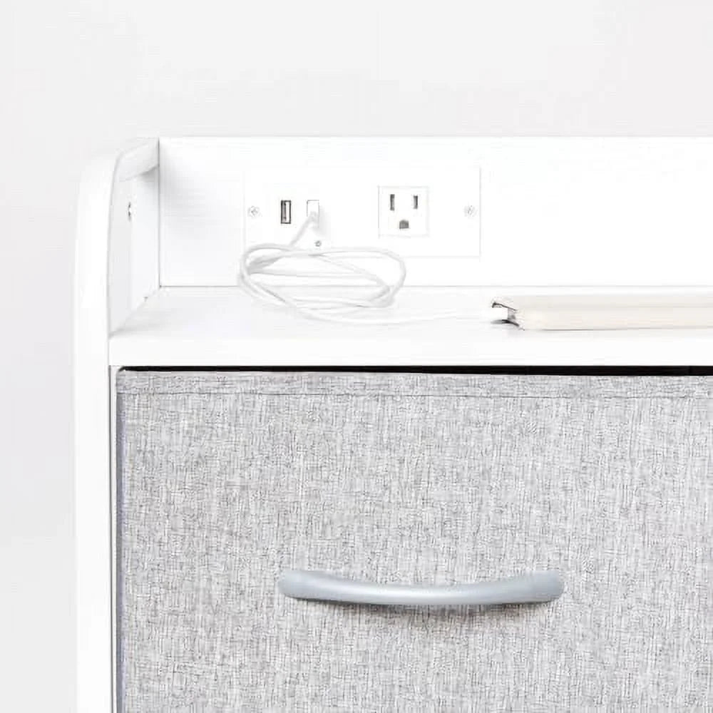 Grey 6 Drawer Dresser with Outlet and USB Ports F5837